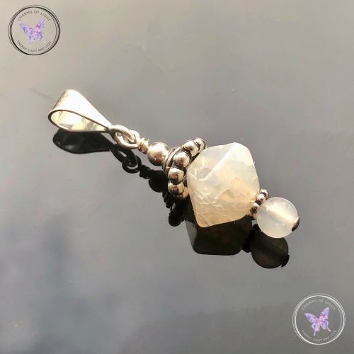 White Agate Charm Pendant